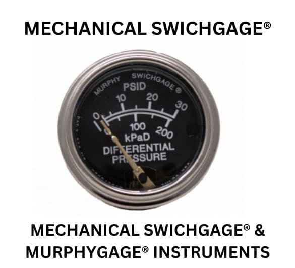 Close-up of a mechanical switch gauge featuring the text mechanical switchage prominently displayed